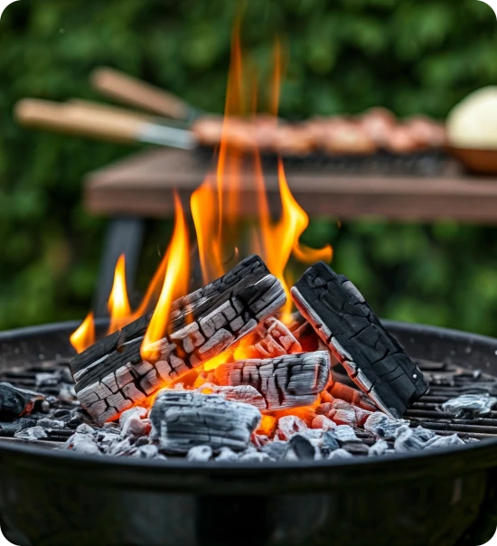 Barbacoas con Cocciones más rápidas con menos carbón.